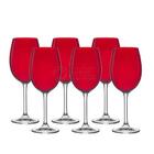 Jogo 6 Taças Cristal Bohemia Vermelho Vinho 450ml