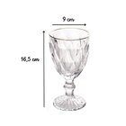 Jogo 6 Taças Diamante Transparente Borda Dourada 340ml - Viva