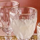 Jogo 6 Taças Diamante Transparente Borda Dourada 340ml - Viva