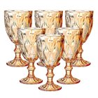 Jogo 6 Taças Diamante Vidro Âmbar Perolada 340ml - Vivaflor