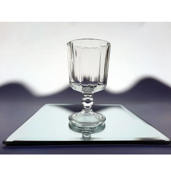 Jogo 6 Taças Vidro Transparente Egyptian Canelada Licor 50ml