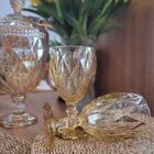 Jogo 6 Taças Vinho E Água Vidro Diamond Âmbar Luxo 340ml - Vi