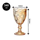 Jogo 6 Taças Vinho E Água Vidro Diamond Âmbar Luxo 340ml - Vi