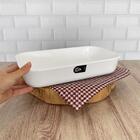 Jogo 6 Tigelas Retangulares 2,8l Travessas De Plástico Branca