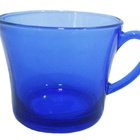 Jogo 6 Xícaras Café Vidro Azul Temperado 200 Ml Resistente Ca