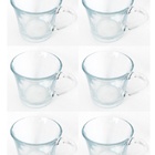 Jogo 6 Xícaras Café Vidro Incolor Temperado 200 Ml Resistente