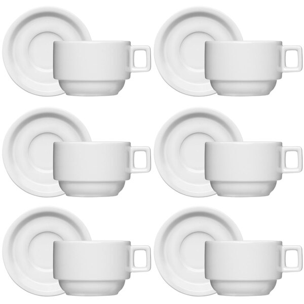 Jogo 6 Xícaras De Chá Com Pires 100ml Bar Hotel Germer Em Por