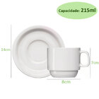 Jogo 6 Xícaras De Chá Com Pires De Porcelana 215ml Classe Úni