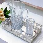 Jogo 7 Peças Com Jarra 1 25 Litros E  6 Copos 260ml De Vidro