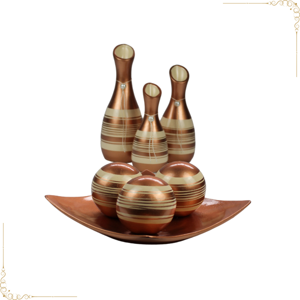 Jogo 7 Peças De Vasos Decorativos Para Nicho Estante Rack Ofe