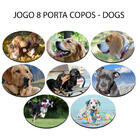 Jogo 8 Bolacha De Chopp Personalizado Neoprene Cachorro Vira