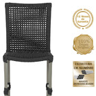 Jogo 8 Cadeiras Cannes Corda Náutica E Mesa Retangular Ripada