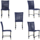 Jogo 8 Cadeiras Cannes Corda Náutica E Mesa Retangular Ripada