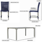 Jogo 8 Cadeiras Cannes Corda Náutica E Mesa Retangular Ripada