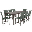 Jogo 8 Cadeiras Cannes Corda Náutica E Mesa Retangular Ripada