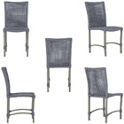 Jogo 8 Cadeiras Cannes Corda Náutica E Mesa Retangular Ripada