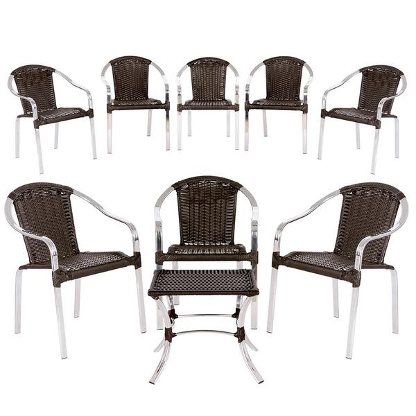 Jogo 8 Cadeiras Toquio 1 Mesa Baixa Colombia De Área Externa,