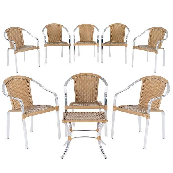 Jogo 8 Cadeiras Toquio 1 Mesa Baixa Colombia De Área Externa,