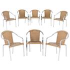 Jogo 8 Cadeiras Toquio De Área Externa, Edícula Em Aluminio E