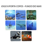 Jogo 8 Porta Copos Personalizado Para Mergulhador Dive Redondo