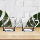 Jogo 8 Xícaras Café Chá Vidro Vintage 180ml Transparente