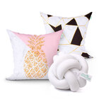 Jogo Almofada Abacaxi Branca Estampada Para Cama 2 Unidades 4