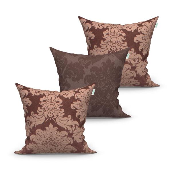 Jogo Almofada Clássica Tabaco 3 Unidades 45cm X 45cm Tecido J