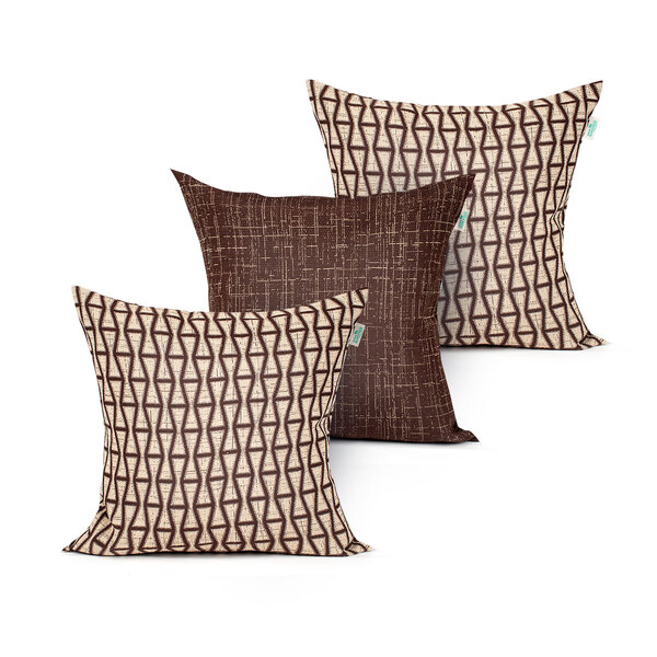 Jogo Almofada De Linho Tabaco Lisa 45cm X 45cm Com Enchimento