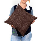 Jogo Almofada De Linho Tabaco Lisa 45cm X 45cm Com Enchimento