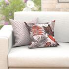 Jogo Almofada Decoração Estampada Bege 2 Unidades 45cm X 45cm