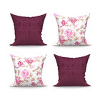 Jogo Almofada Decorativa Grande Floral 60cm X 60cm Com Refil