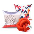 Jogo Almofada Estampada Para Sala Ou Quarto Laranja 45cm X 45