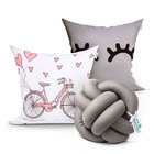 Jogo Almofada Infantil Menina 2 Unidades 45cm X 45cm Com Refi