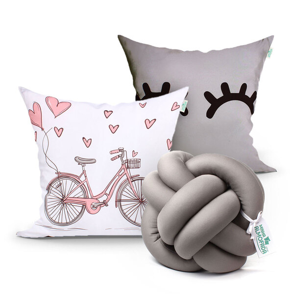 Jogo Almofada Infantil Menina 2 Unidades 45cm X 45cm Com Refi