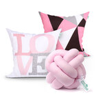 Jogo Almofada Infantil Rosa Decorativa 2 Unidades 45cm X 45cm