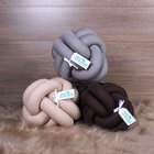 Jogo Almofada Nó Escandinavo 3 Unidades Bege, Tabaco E Cinza