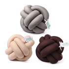 Jogo Almofada Nó Escandinavo 3 Unidades Bege, Tabaco E Cinza