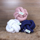 Jogo Almofada Nó Escandinavo Azul, Roseta E Branco 3 Unidades