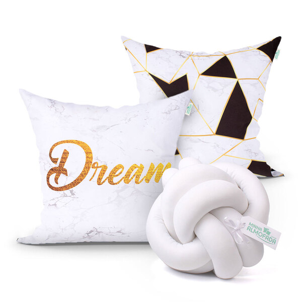 Jogo Almofada Para Quarto Branca Decorativa 2 Unidades 45cm X