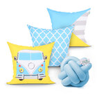 Jogo Almofada Para Sala Decorativa Estampada Kombi 3 Unidades