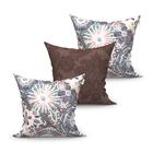 Jogo Almofada Para Sala Decorativa Tabaco 3 Unidades 45cm X 4