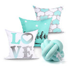 Jogo Almofada Tiffany Para Quarto 3 Unidades 45cm X 45cm Com