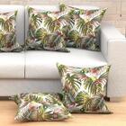 Jogo Almofada Verde Folhas Estampada Grandes 60cm X 60cm 4 Un