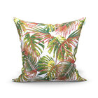 Jogo Almofada Verde Folhas Estampada Grandes 60cm X 60cm 4 Un