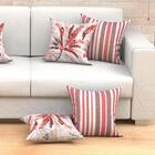 Jogo Almofada Vermelha Listada + Estampada 2 Unidades Com Ref