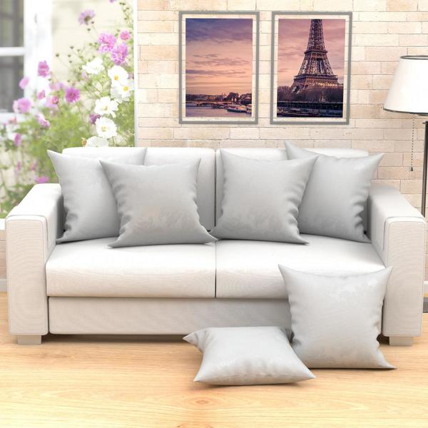 Jogo Almofadas Decorativas Branca Grande 60cm X 60cm 6 Unidad