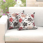 Jogo Almofadas Decorativas Para Sala Floral Bege 6 Unidades C