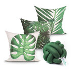 Jogo Almofadas Verde Estampada 45cm X 45cm Com Refil De Silic