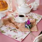 Jogo Americano 2 Peças Algodão Rosa E Fores 45x33cm