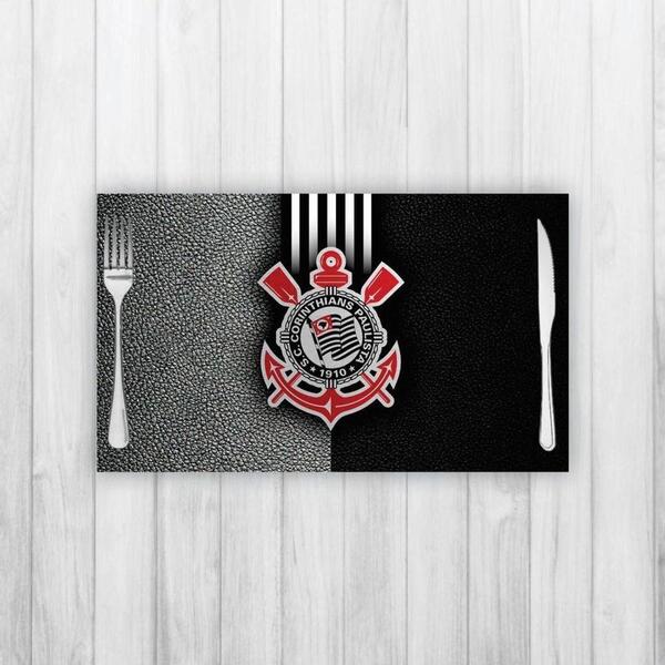 Jogo Americano 2 Un Retangular Neoprene Corinthians Fc
